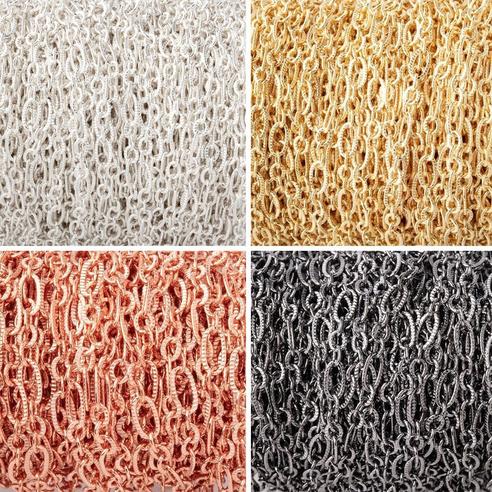 3 Feet - 3.5mm Corrugated Oval Link Chain - AtlantaFindingsCompany