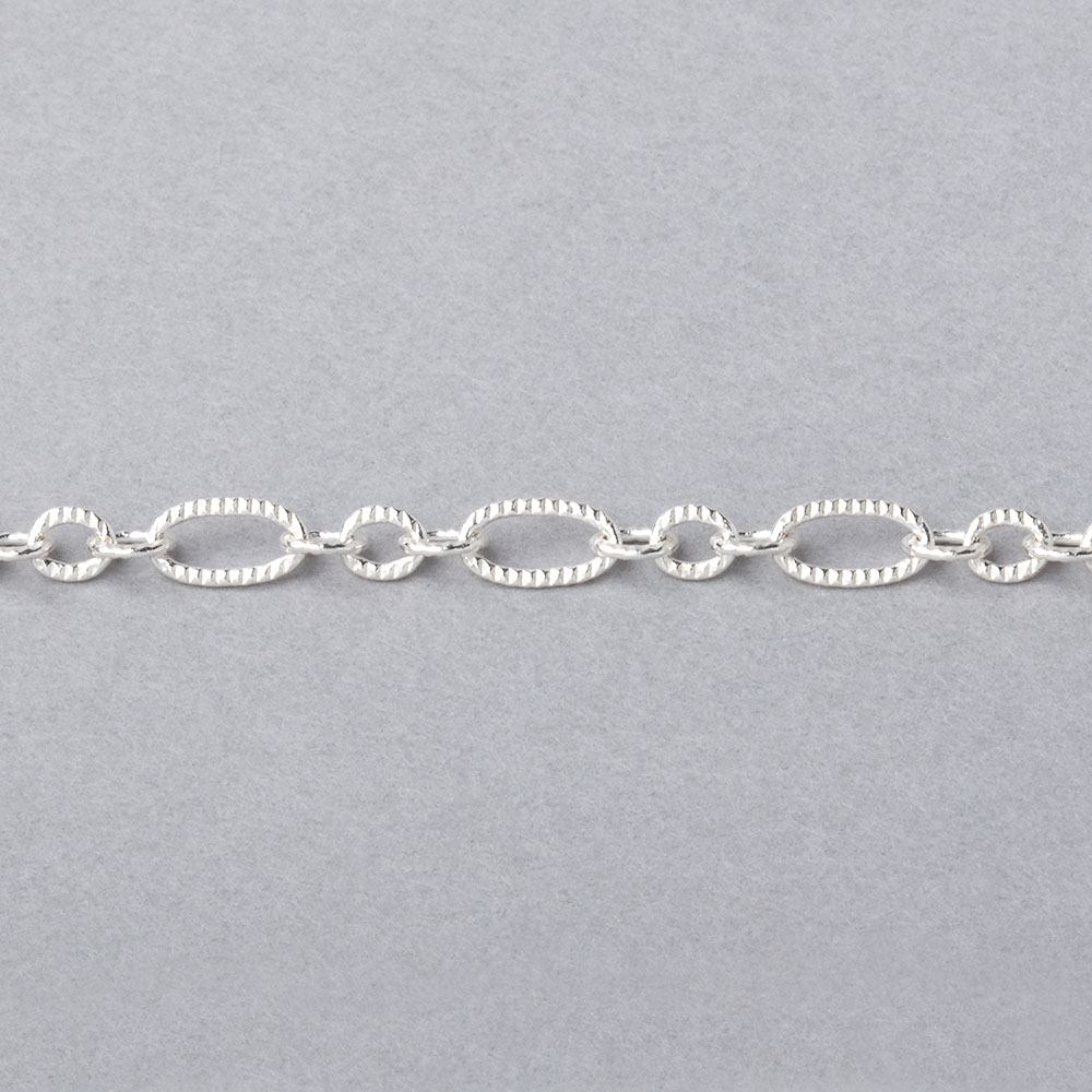 3 Feet - 3.5mm Corrugated Oval Link Chain - AtlantaFindingsCompany