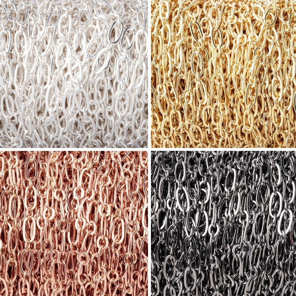 3mm 3 - Foot Drawn Oval & Link Chain - AtlantaFindingsCompany