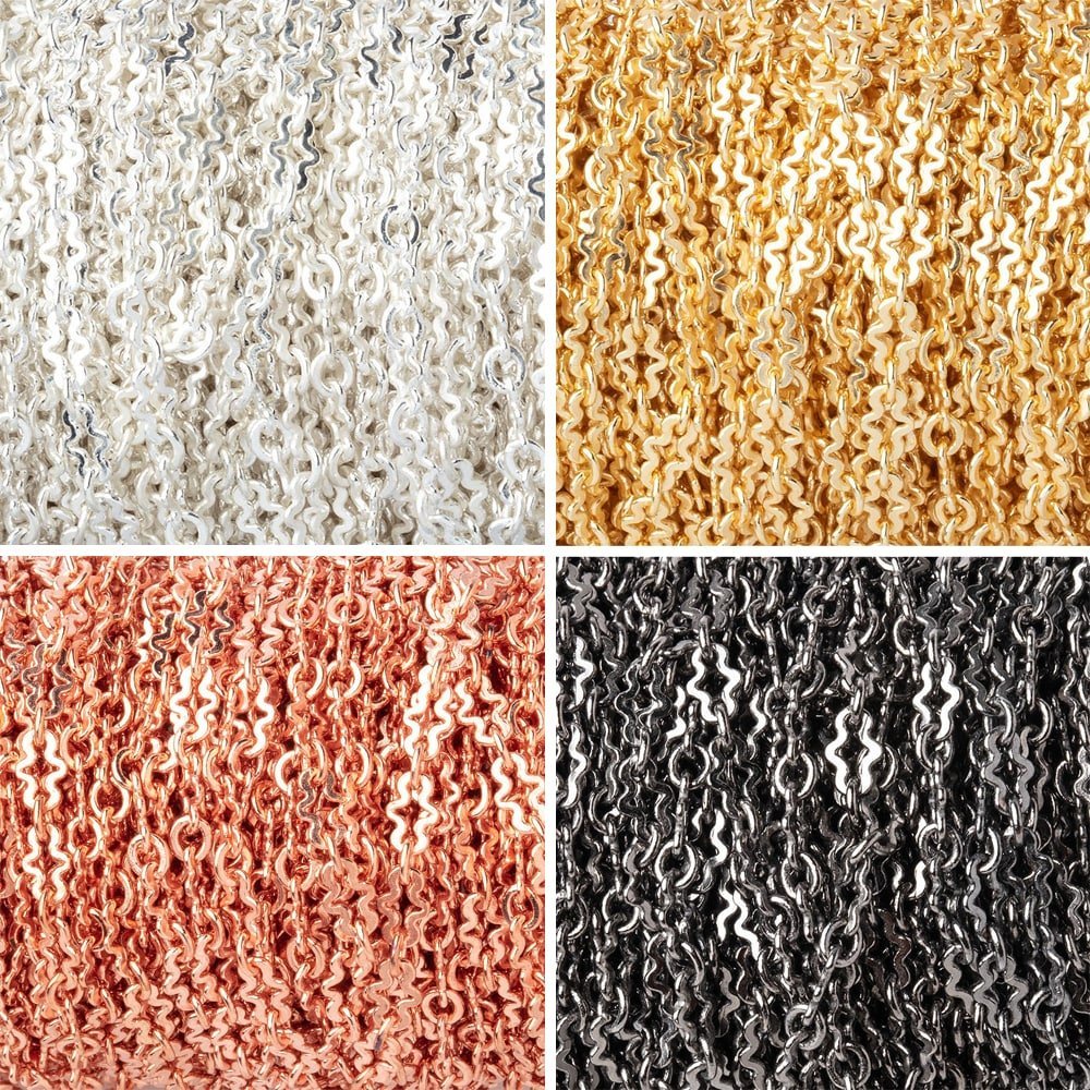 3 Feet Fancy 3mm Cross Link Chain - Plated Metal - AtlantaFindingsCompany