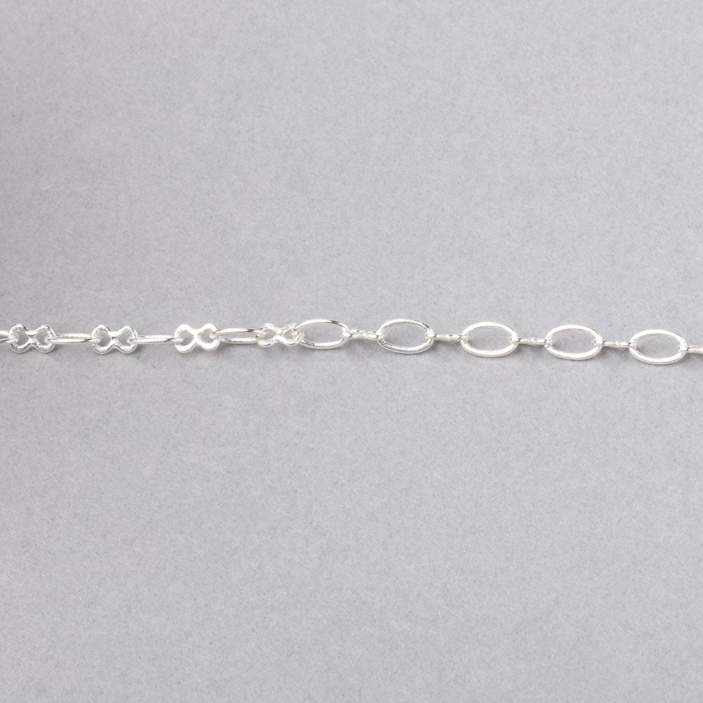 3 Feet of 3mm Shiny Oval & Bowtie Link Chain - AtlantaFindingsCompany
