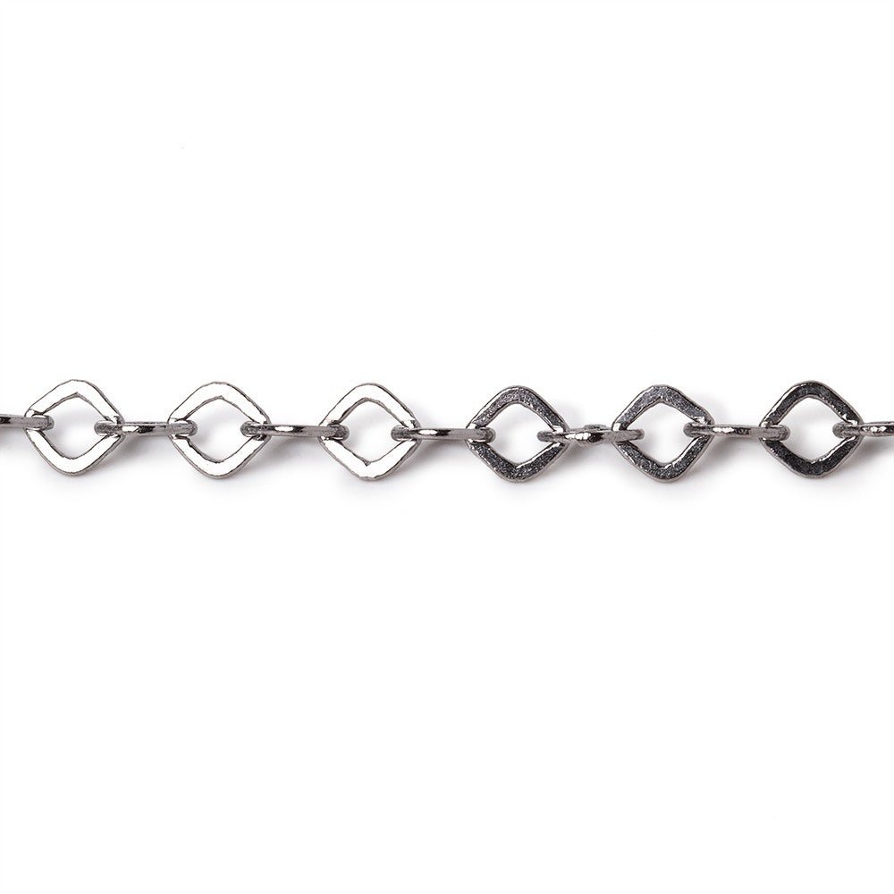 3 Feet - 4mm Shiny Flat Square Oval Link Chain - AtlantaFindingsCompany
