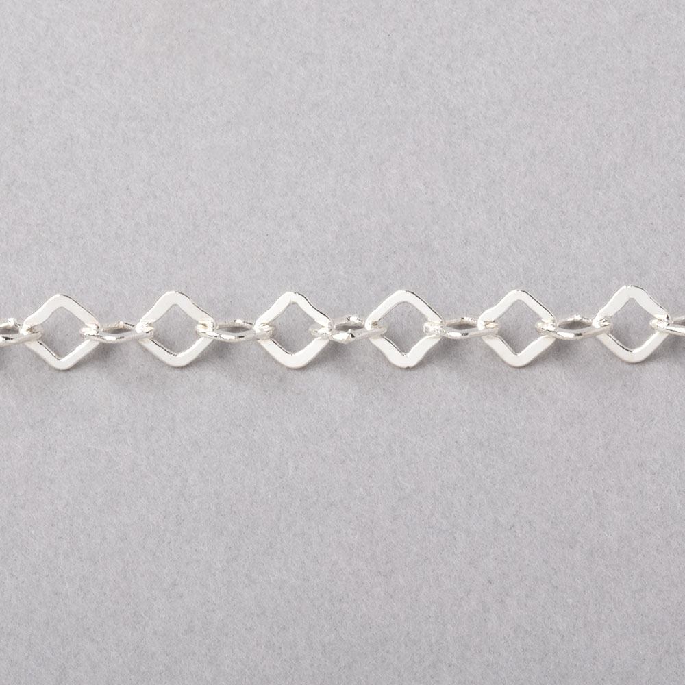 3 Feet - 4mm Shiny Flat Square Oval Link Chain - AtlantaFindingsCompany