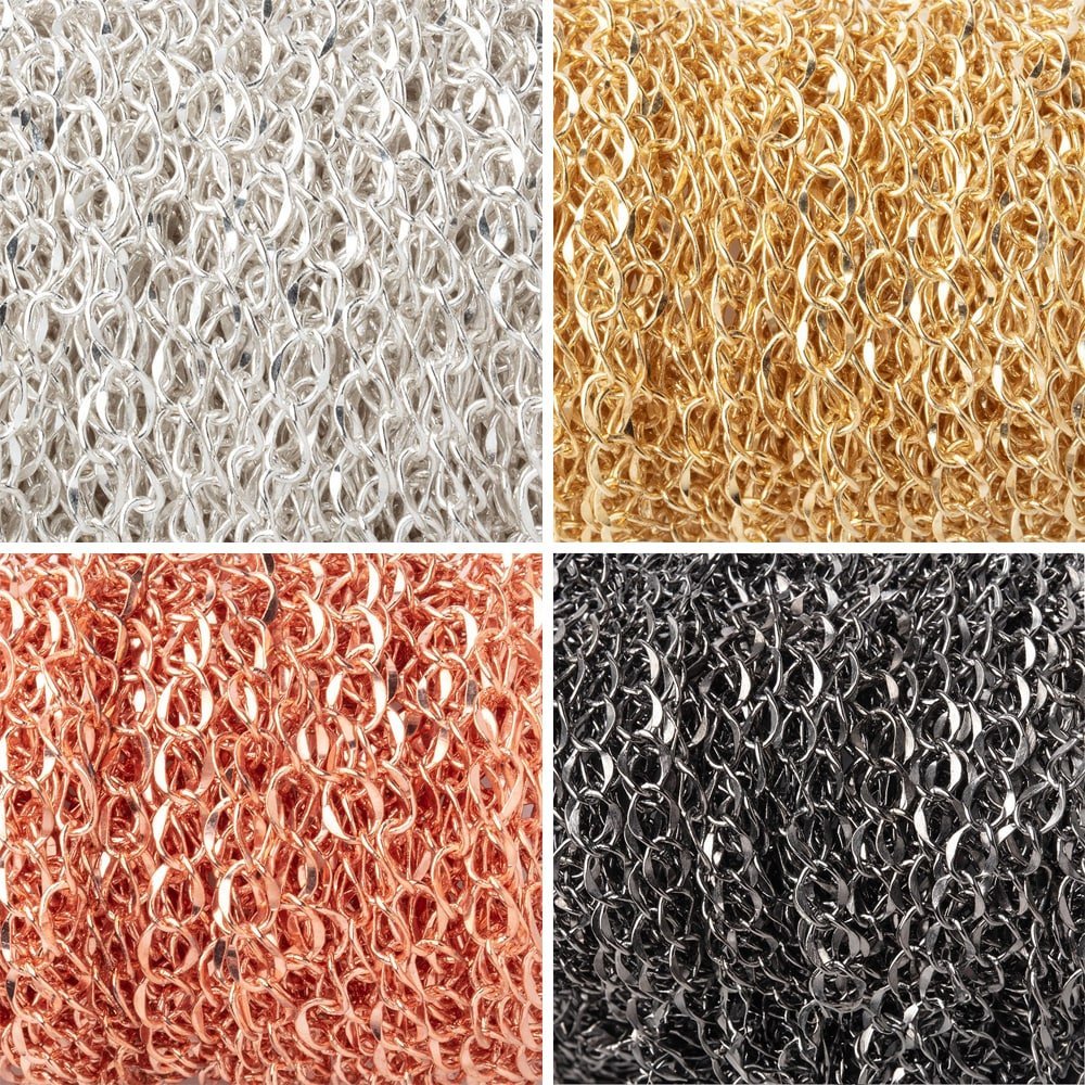 3 Feet 4mm Twist Oval Link Chain Necklace - AtlantaFindingsCompany