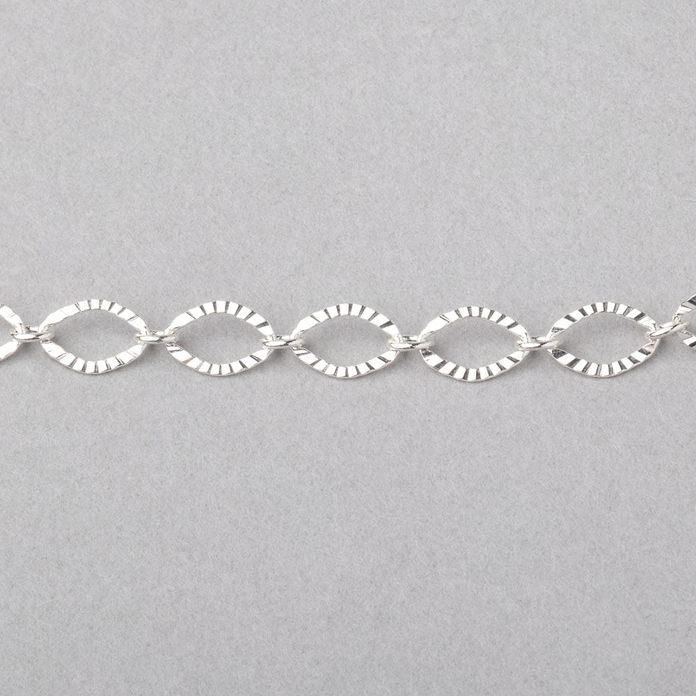 3 - Foot 5mm Corrugated Oval Link Chain - Premium Plated Metal - AtlantaFindingsCompany