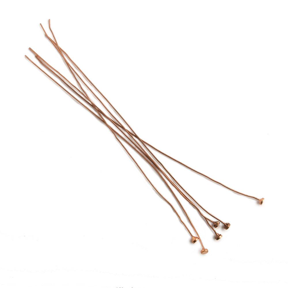 3 - Inch Copper Head Pins with Flat Circular Head - 28 Gauge (22 pcs/bag) - AtlantaFindingsCompany