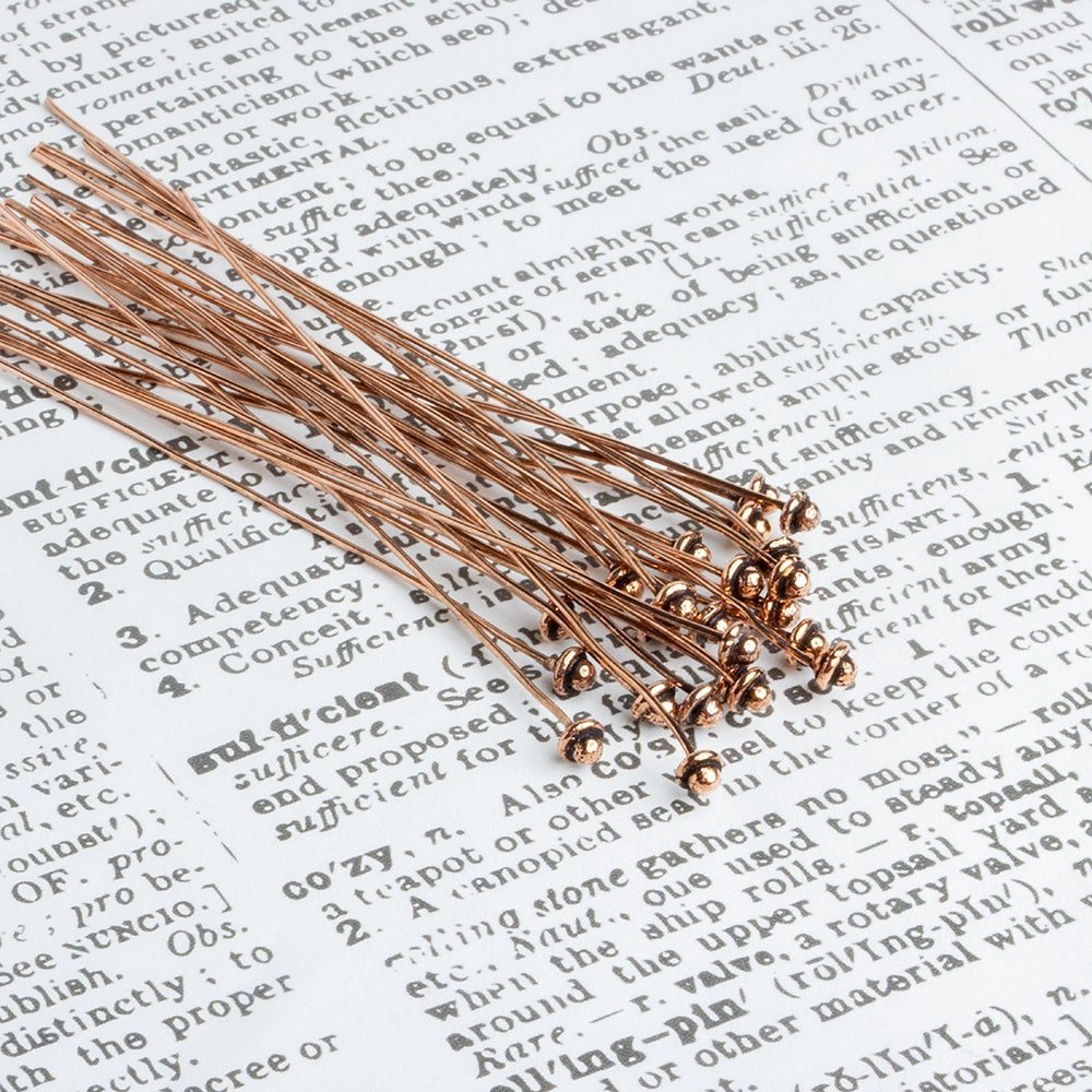 3" Copper Headpin Button - 22 Gauge, Set of 22 - AtlantaFindingsCompany