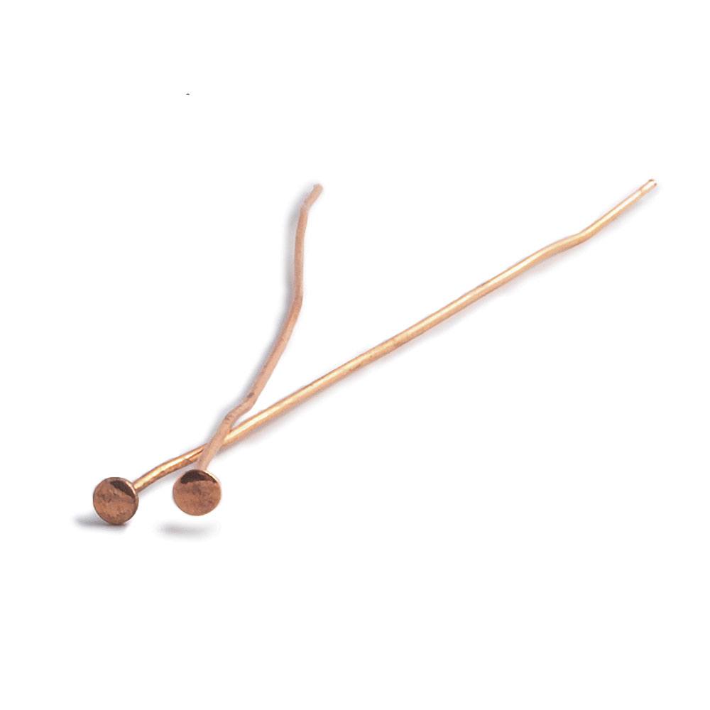 3" Copper Headpin Round - 22 Gauge (22 pcs) - AtlantaFindingsCompany