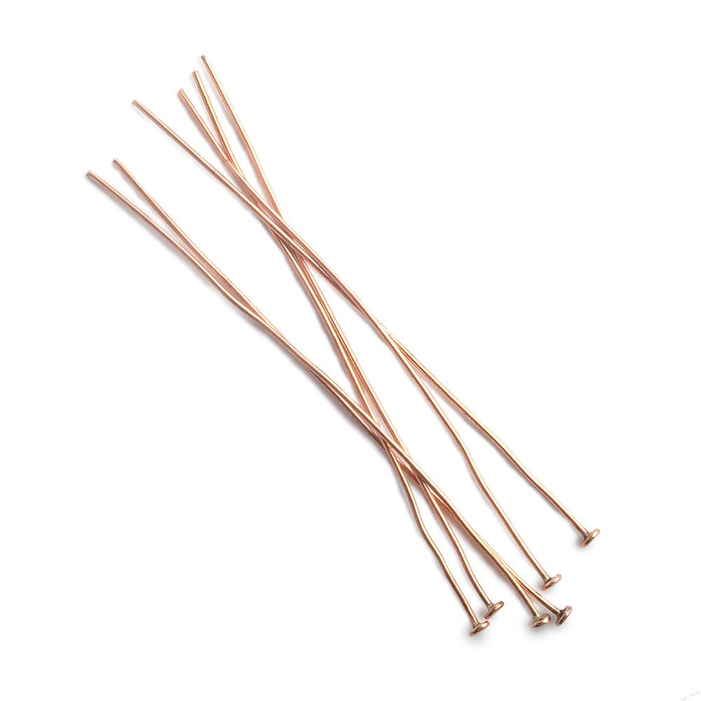3" Copper Headpin Round - 22 Gauge (22 pcs) - AtlantaFindingsCompany