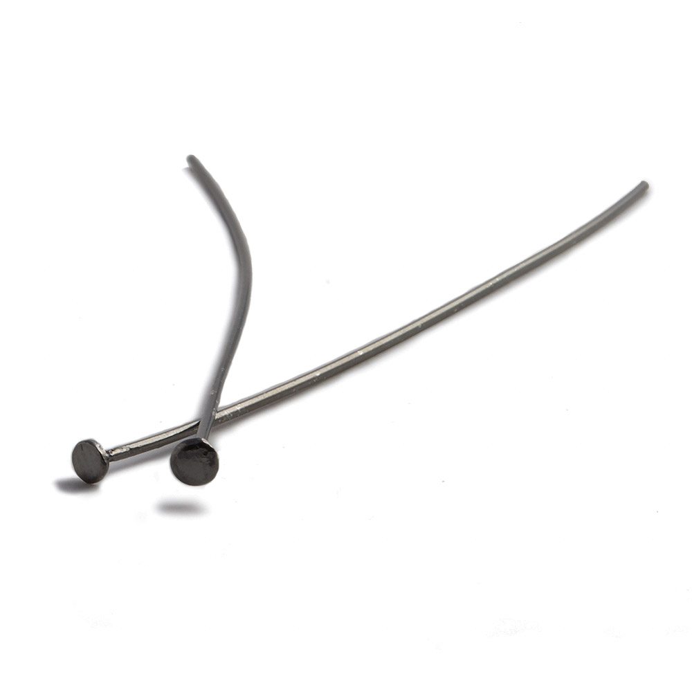 3" Black Gold Plated Sterling Silver Disc Headpins (22 Gauge, 10 pcs) - AtlantaFindingsCompany