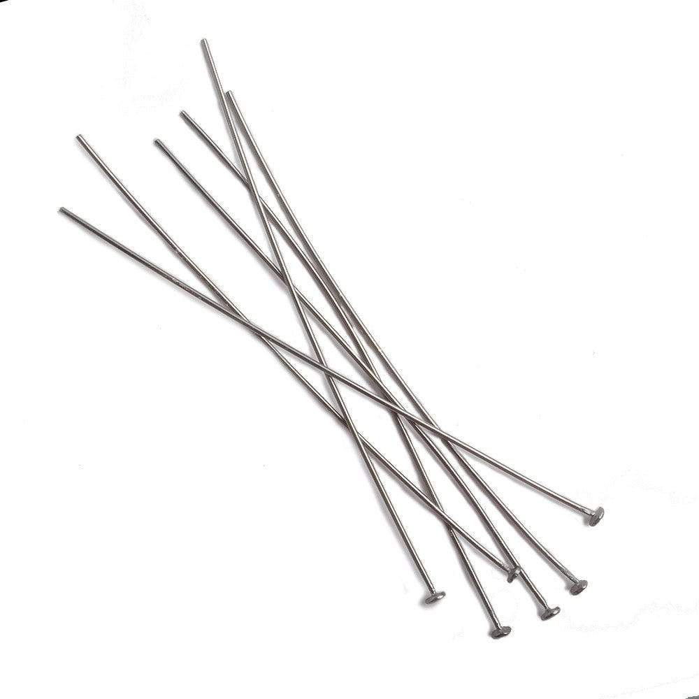 3" Black Gold Plated Sterling Silver Disc Headpins (22 Gauge, 10 pcs) - AtlantaFindingsCompany
