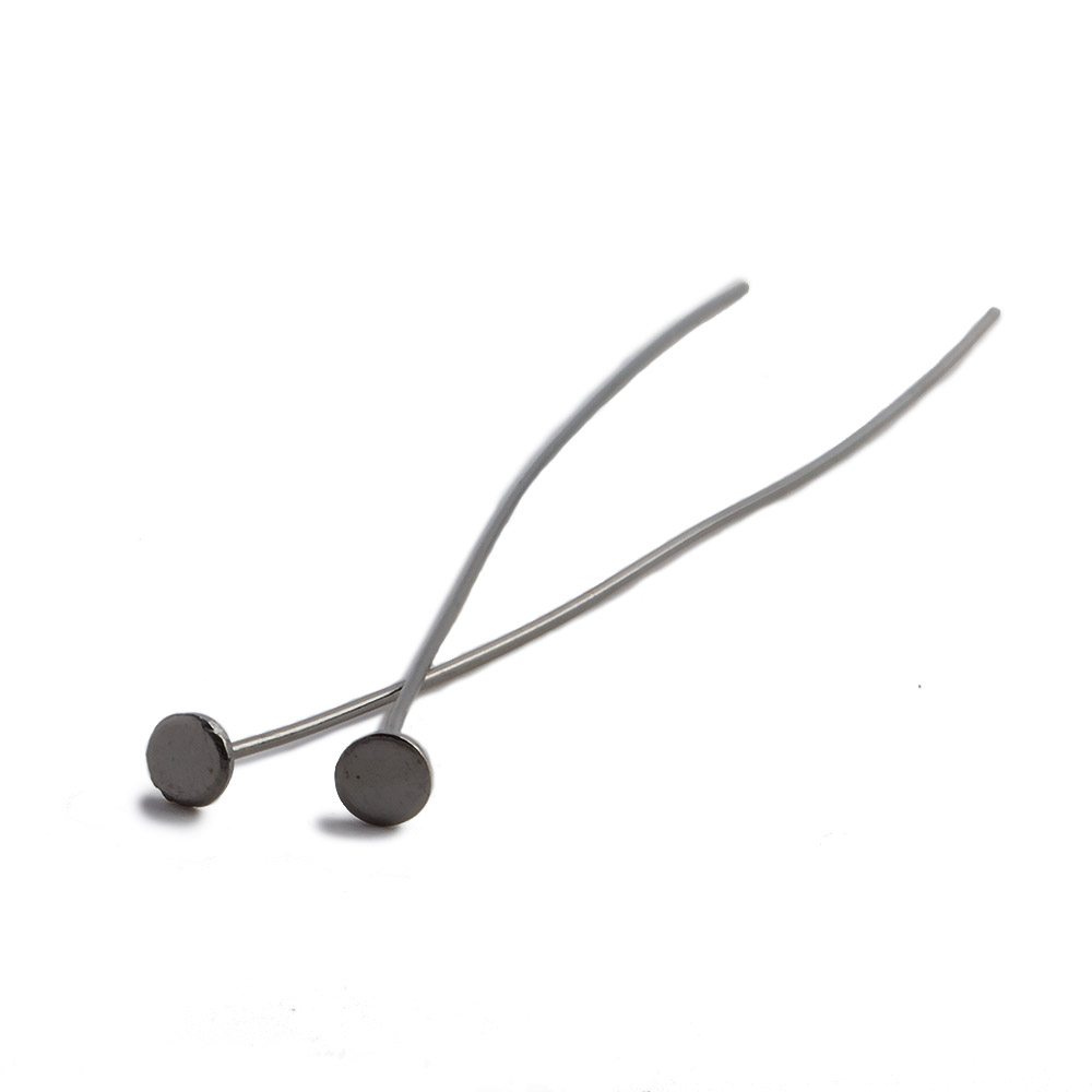 3" Disc Headpin - Black Gold Plated .925 Sterling Silver - 24 Gauge Wire - 10 pcs/bag - AtlantaFindingsCompany