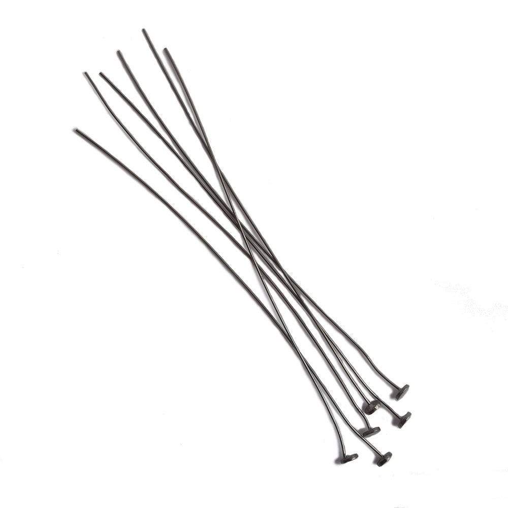 3" Black Gold Plated Sterling Silver Disc Headpins (26 Gauge Wire, 10pk) - AtlantaFindingsCompany