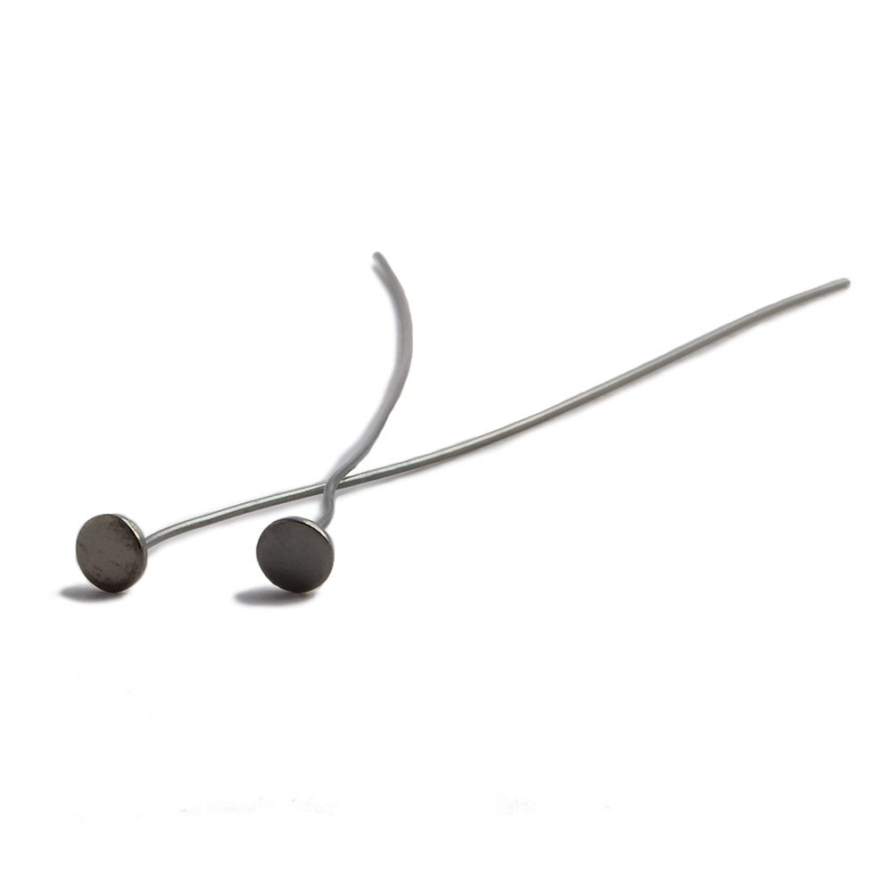 3" Black Gold Plated Sterling Silver Disc Headpins (26 Gauge Wire, 10pk) - AtlantaFindingsCompany