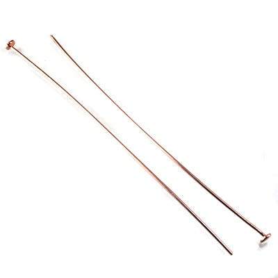 3" Rose Gold Disc Headpins - 22 Gauge Wire, 10pk - AtlantaFindingsCompany