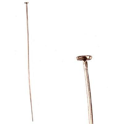 3" Rose Gold Disc Headpins - 22 Gauge Wire, 10pk - AtlantaFindingsCompany
