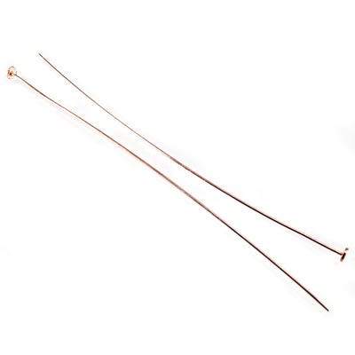 3" Rose Gold Disc Headpin - 24 Gauge Wire (10 pcs) - AtlantaFindingsCompany