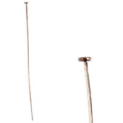 3" Rose Gold Disc Headpin - 24 Gauge Wire (10 pcs) - AtlantaFindingsCompany