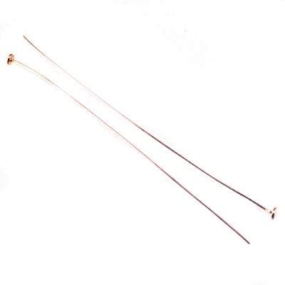 3" Rose Gold Disc Headpin - 26 Gauge Wire, 10pk - AtlantaFindingsCompany