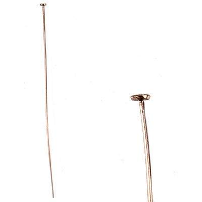3" Rose Gold Disc Headpin - 26 Gauge Wire, 10pk - AtlantaFindingsCompany