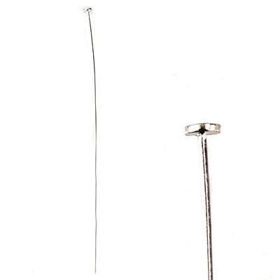 3" Sterling Silver Disc Headpin - 24 Gauge Wire, 10 Pack - AtlantaFindingsCompany