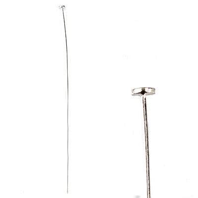 3" Sterling Silver Disc Headpin - 26 Gauge Wire (10 pcs) - AtlantaFindingsCompany