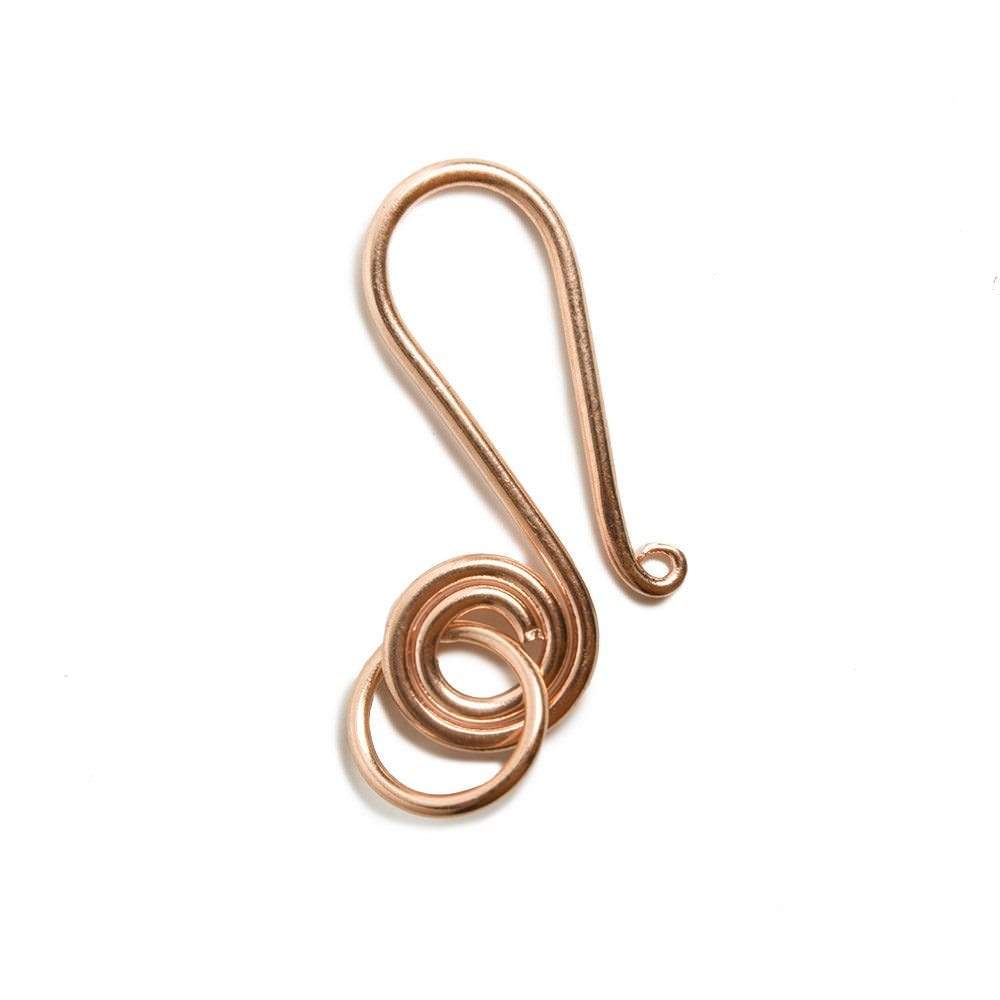 30x12mm Rose Gold Plated Hook with Swirl Design - 1 Piece - AtlantaFindingsCompany