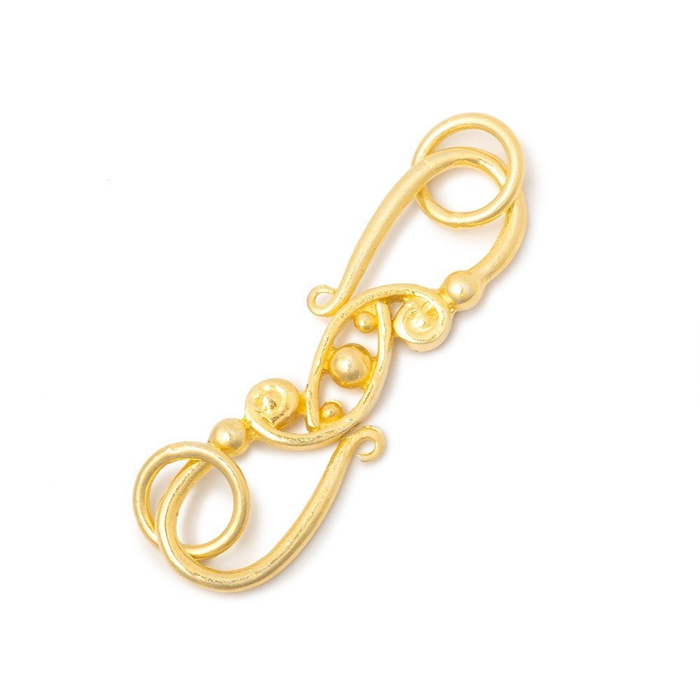 Vermeil Paisley S - Hook Clasp (31x8mm, 1pc) - AtlantaFindingsCompany