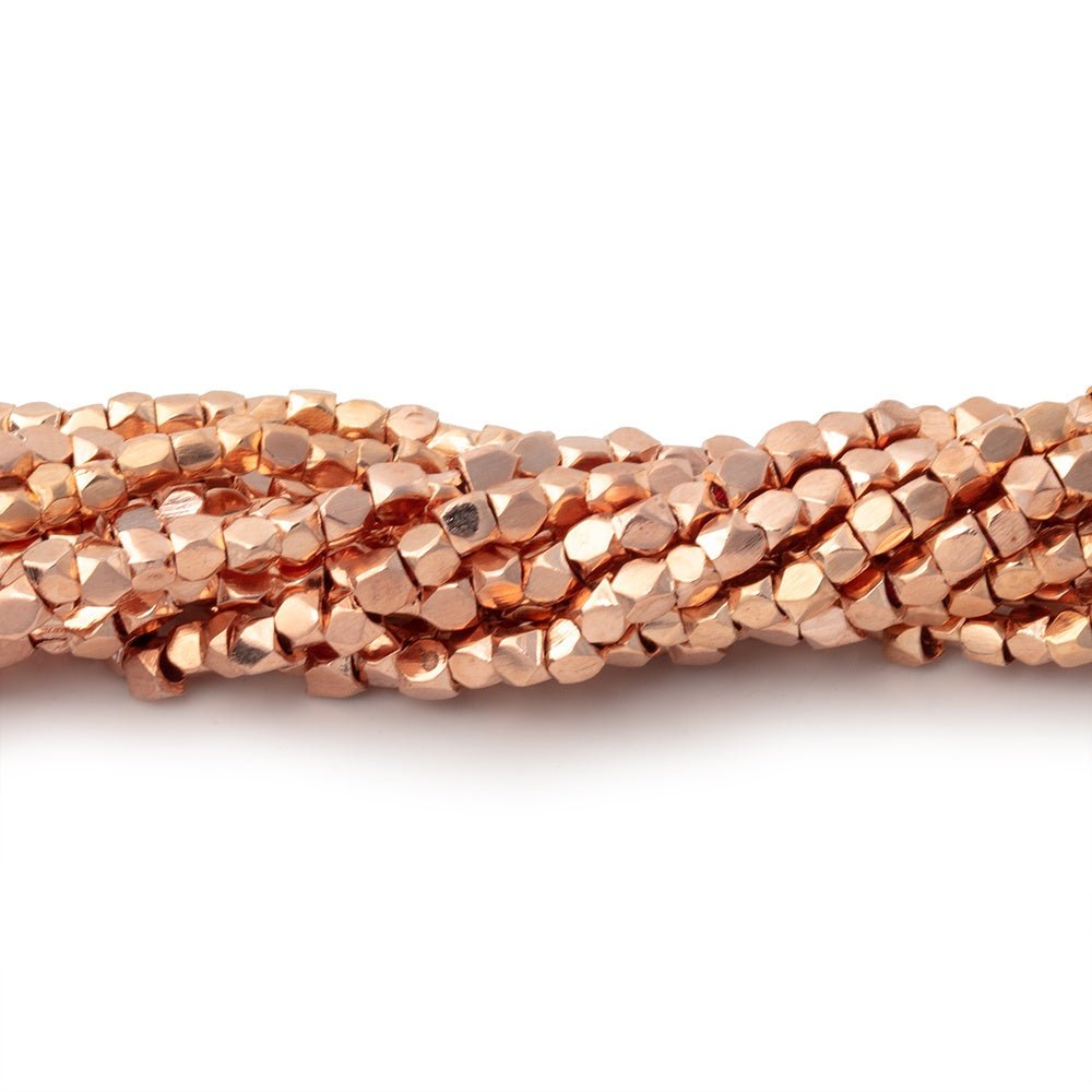 2mm Hand - Polished Faceted Nugget Beads - 8" Strand, Approx. 90 Pieces - AtlantaFindingsCompany