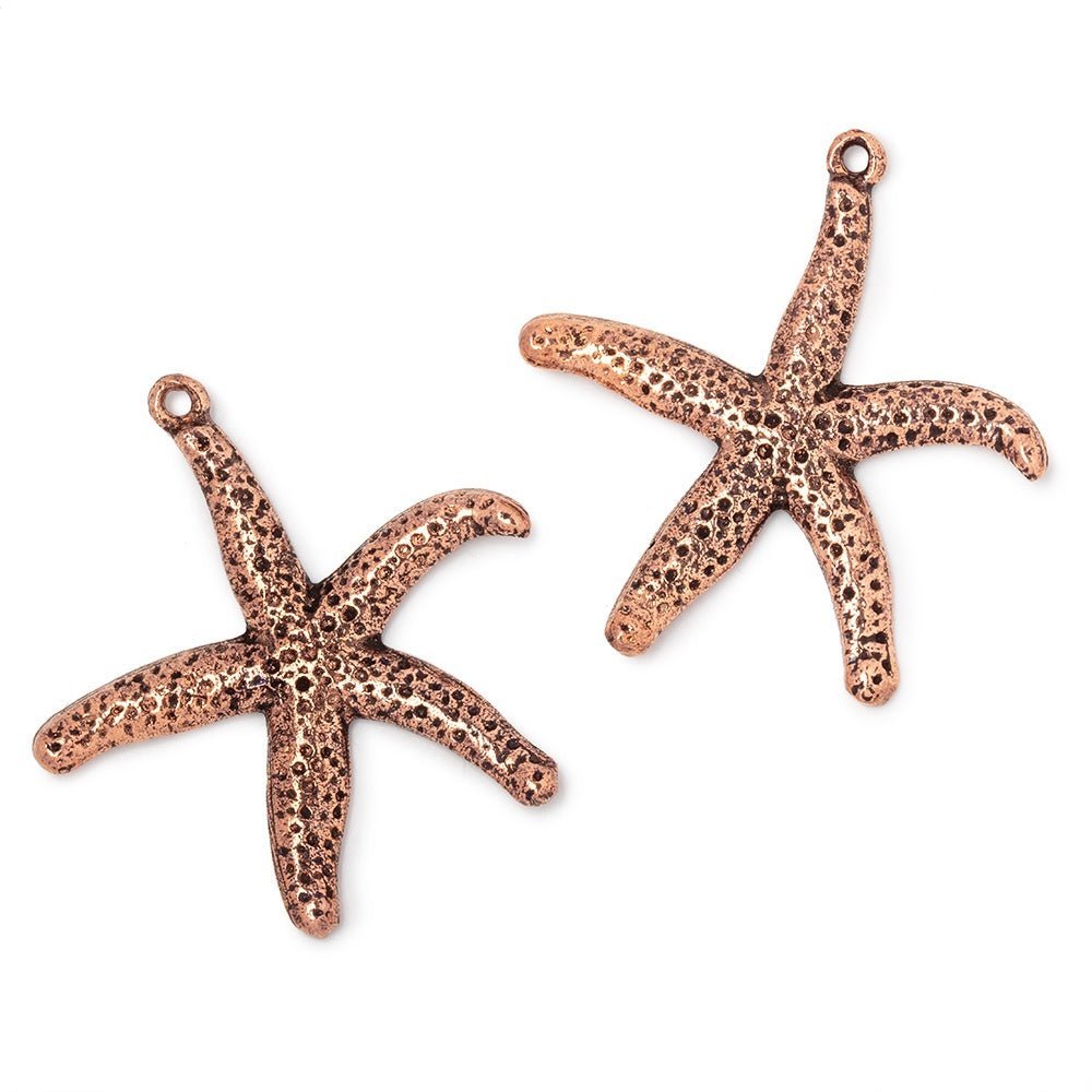 32mm Starfish Pendant Charm Set of 2 pieces - AtlantaFindingsCompany