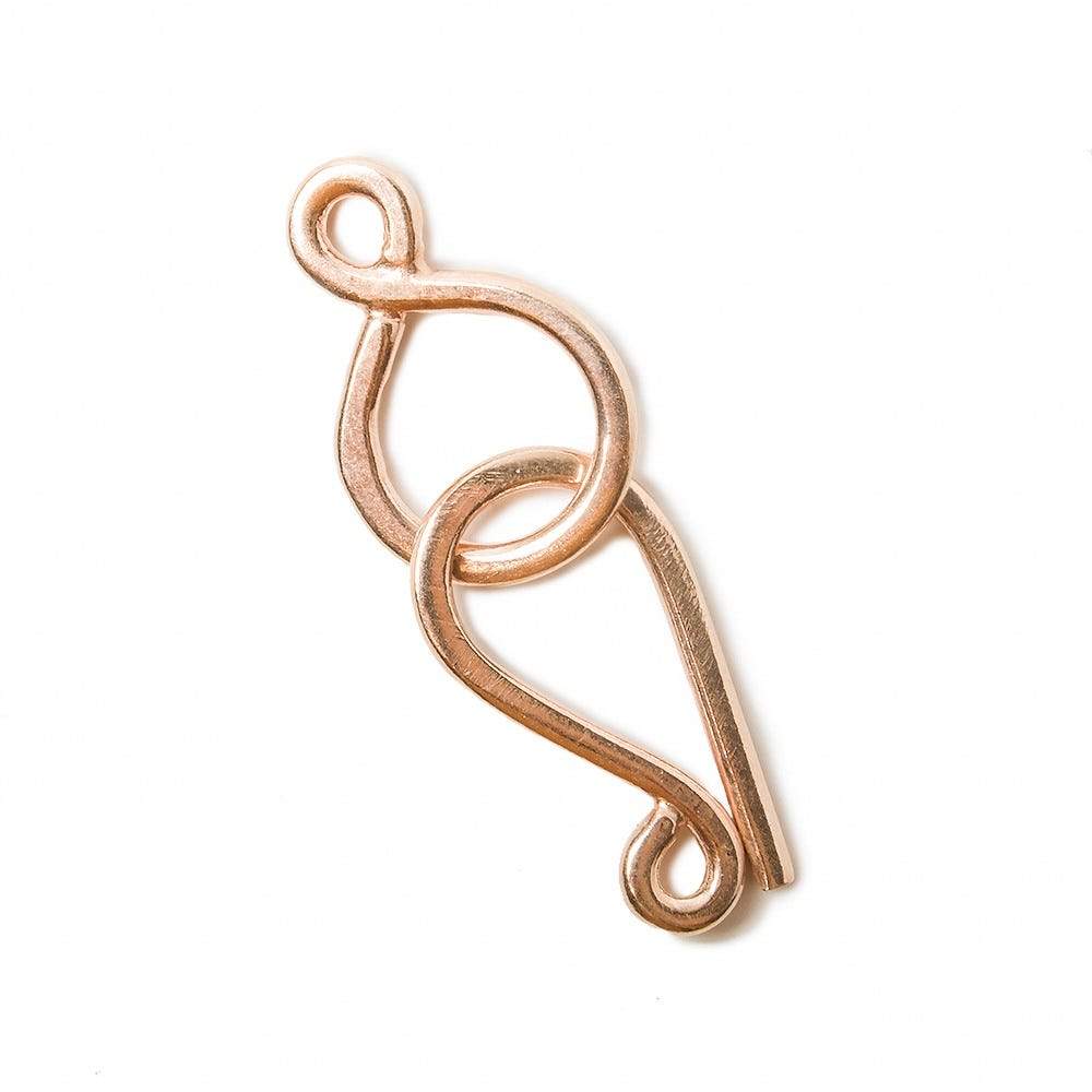 33x13mm Shiny Rose Gold Plated Sterling Silver Hook and Eye Clasp (1 Piece) - AtlantaFindingsCompany