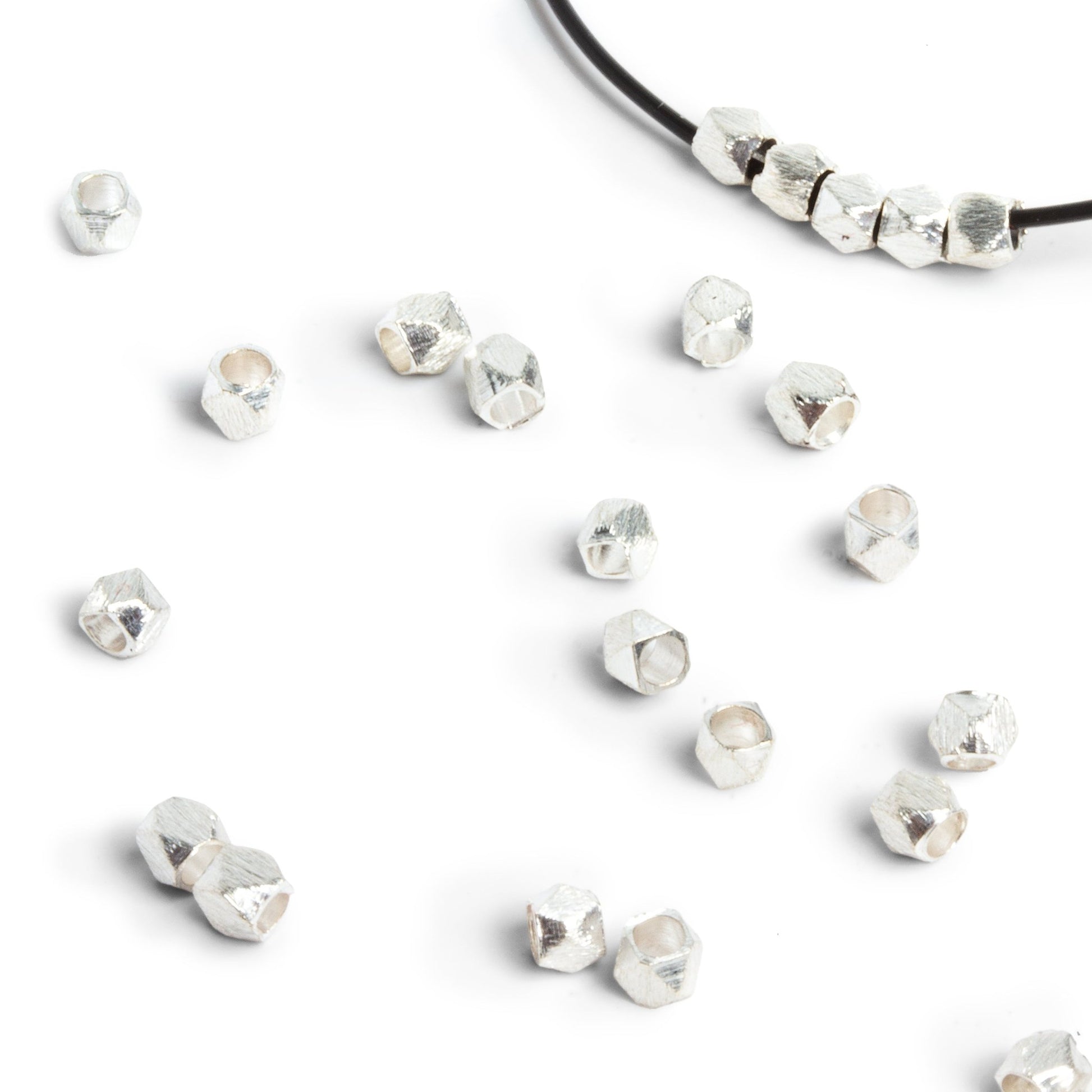 3mm Brushed Faceted Nugget Beads - Precision Cut Copper Beads - AtlantaFindingsCompany