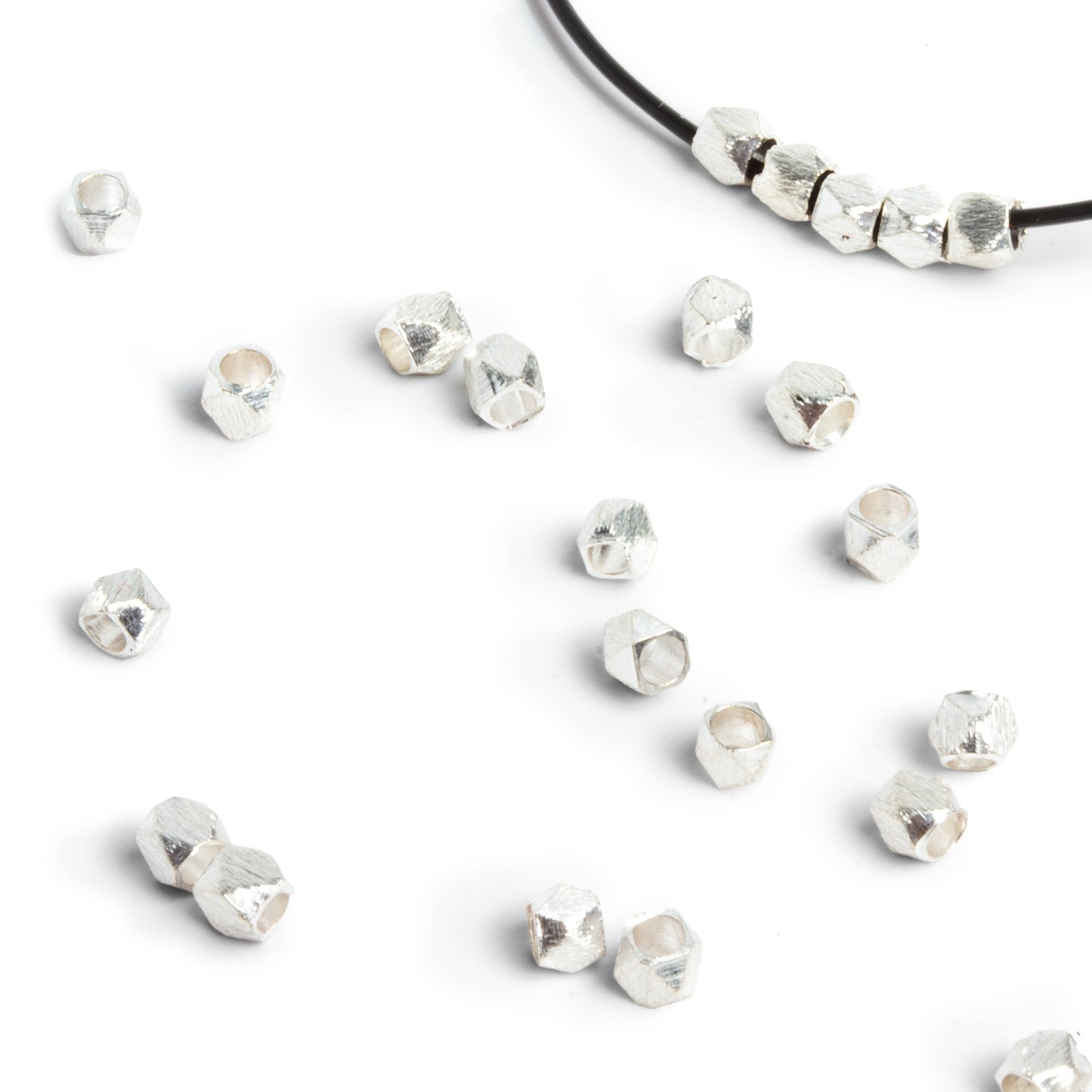 3mm Brushed Faceted Nugget Beads - Precision Cut Copper Beads - AtlantaFindingsCompany