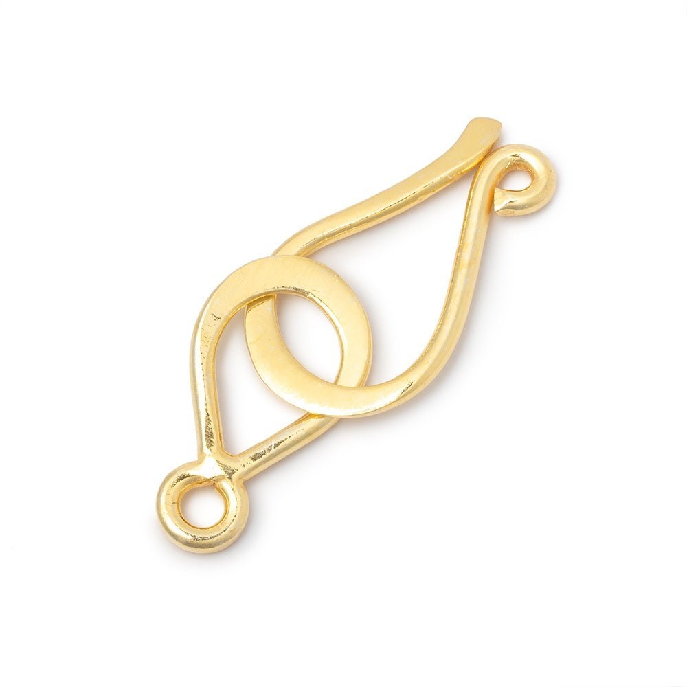 34x12mm Shiny Vermeil Hook and Eye Clasp - Jewelry Findings - AtlantaFindingsCompany