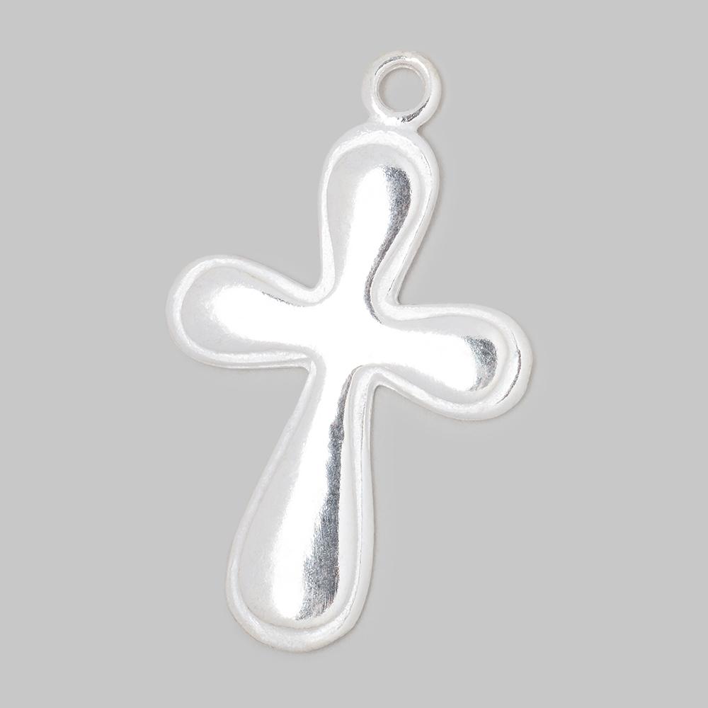 34x25mm Groovy Cross Pendant Charm 1 piece - AtlantaFindingsCompany
