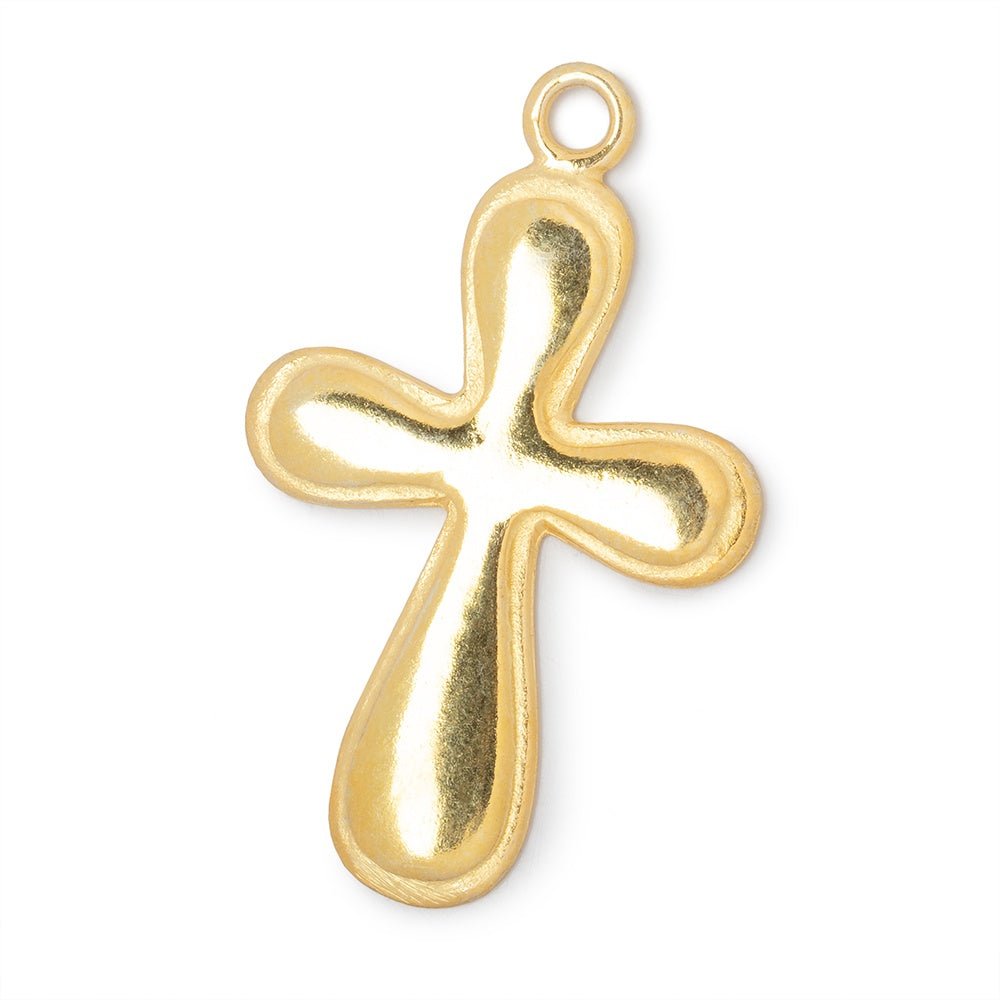 34x25mm Groovy Cross Pendant Charm 1 piece - AtlantaFindingsCompany