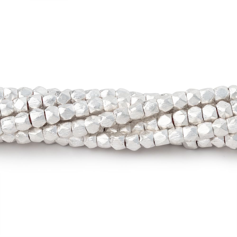 3.5mm Brushed Hand Cut Nugget Beads - Faceted & Plated - AtlantaFindingsCompany