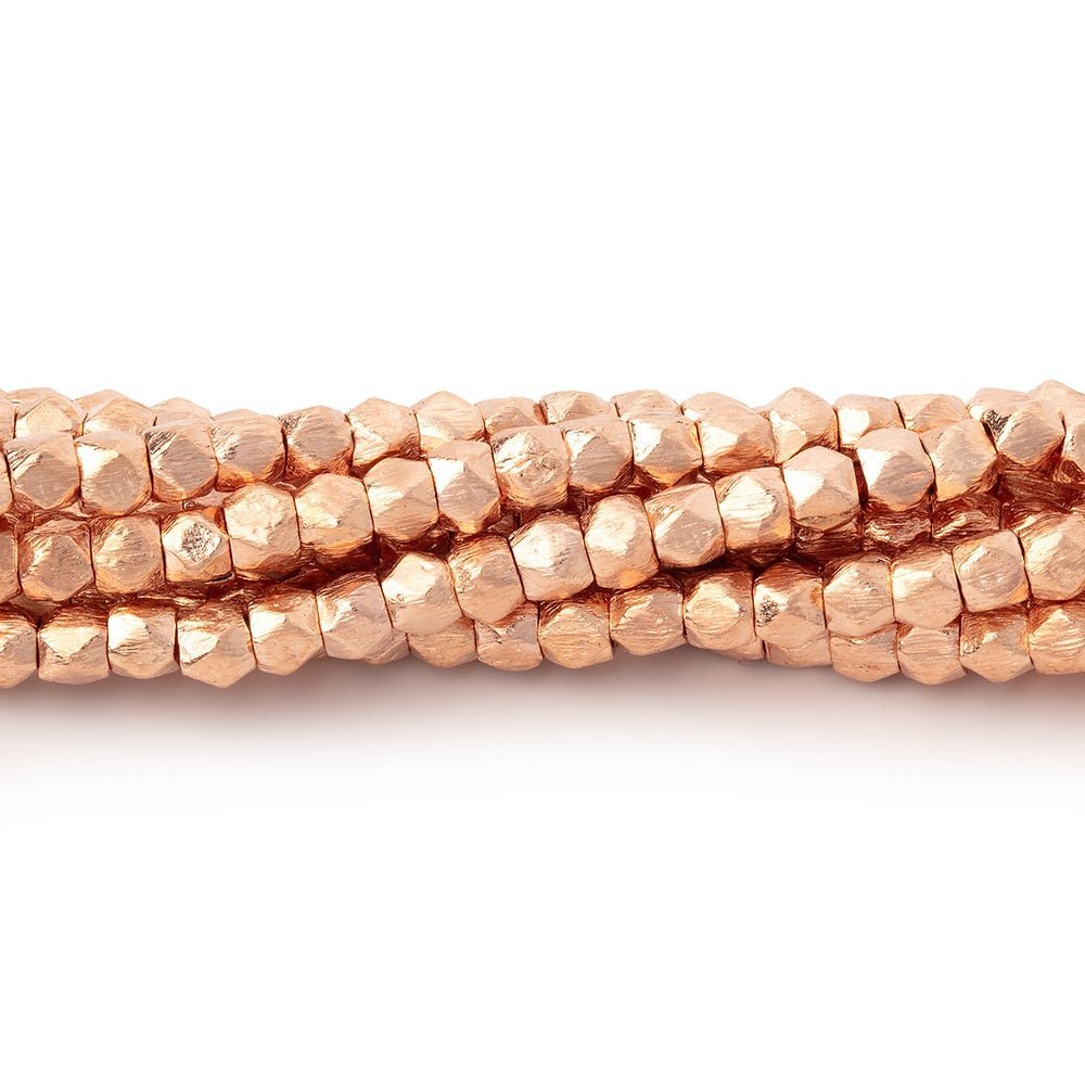 3.5mm Brushed Hand Cut Nugget Beads - Faceted & Plated - AtlantaFindingsCompany