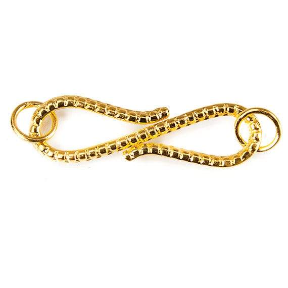36mm Vermeil Gold Plated S Hook Clasp with Pebble Design - AtlantaFindingsCompany