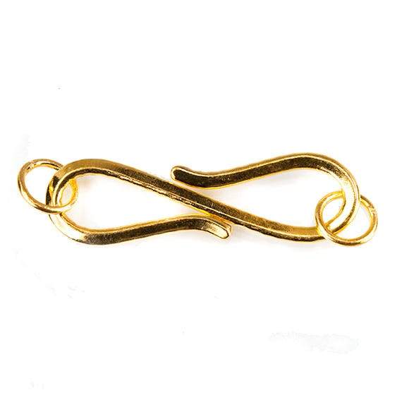36mm Vermeil Gold Plated S Hook Clasp with Pebble Design - AtlantaFindingsCompany