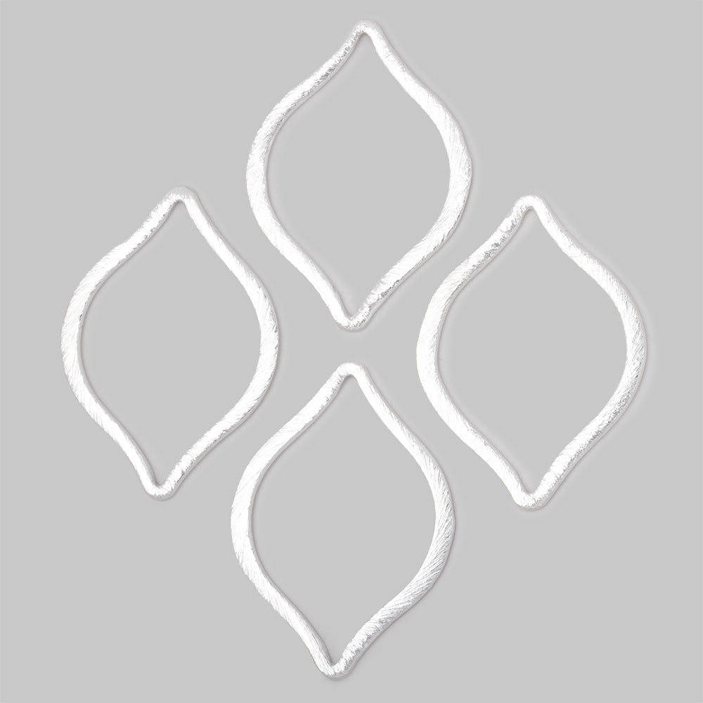 36x26mm Brushed Marquise Charm Set of 4 pieces - AtlantaFindingsCompany