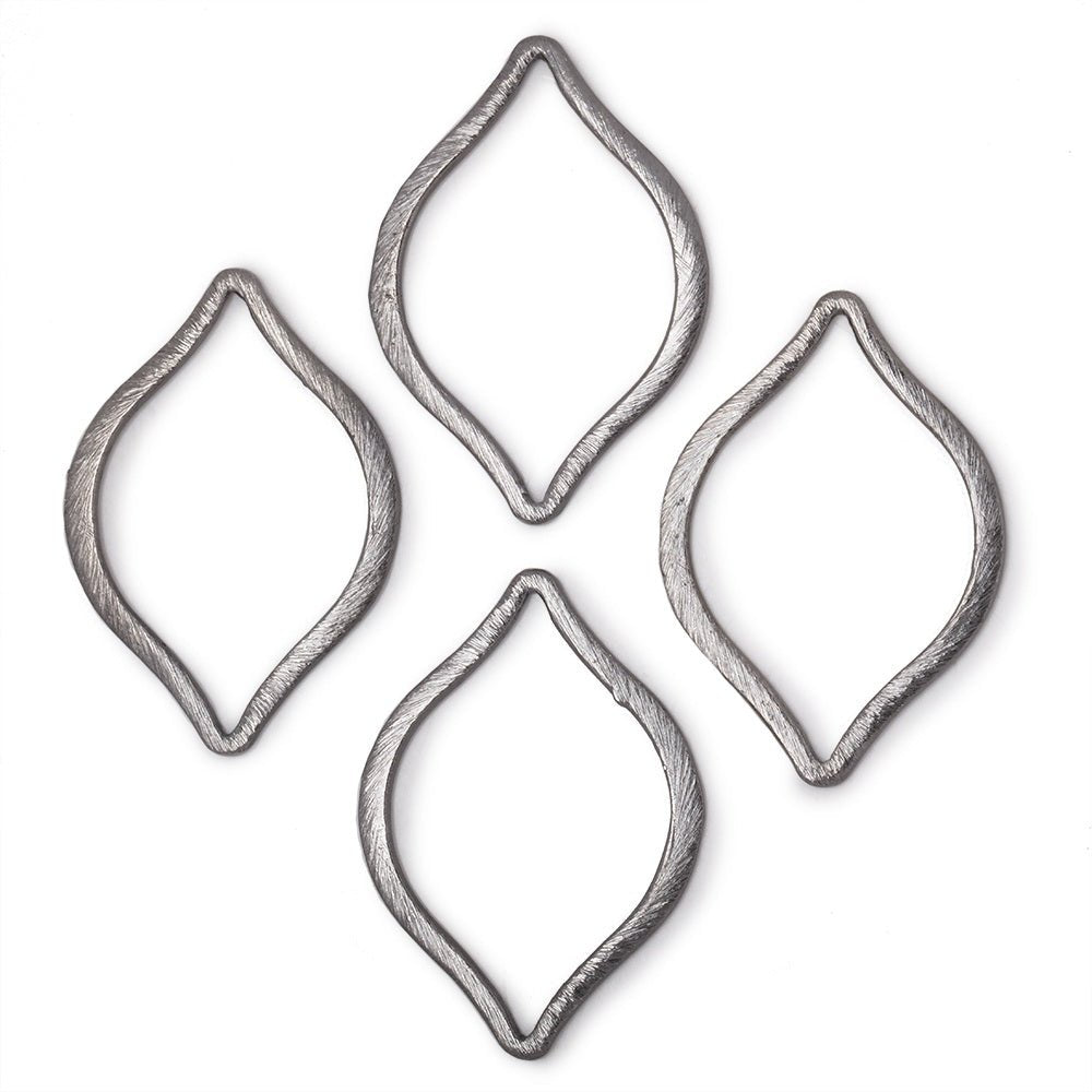 36x26mm Brushed Marquise Charm Set of 4 pieces - AtlantaFindingsCompany