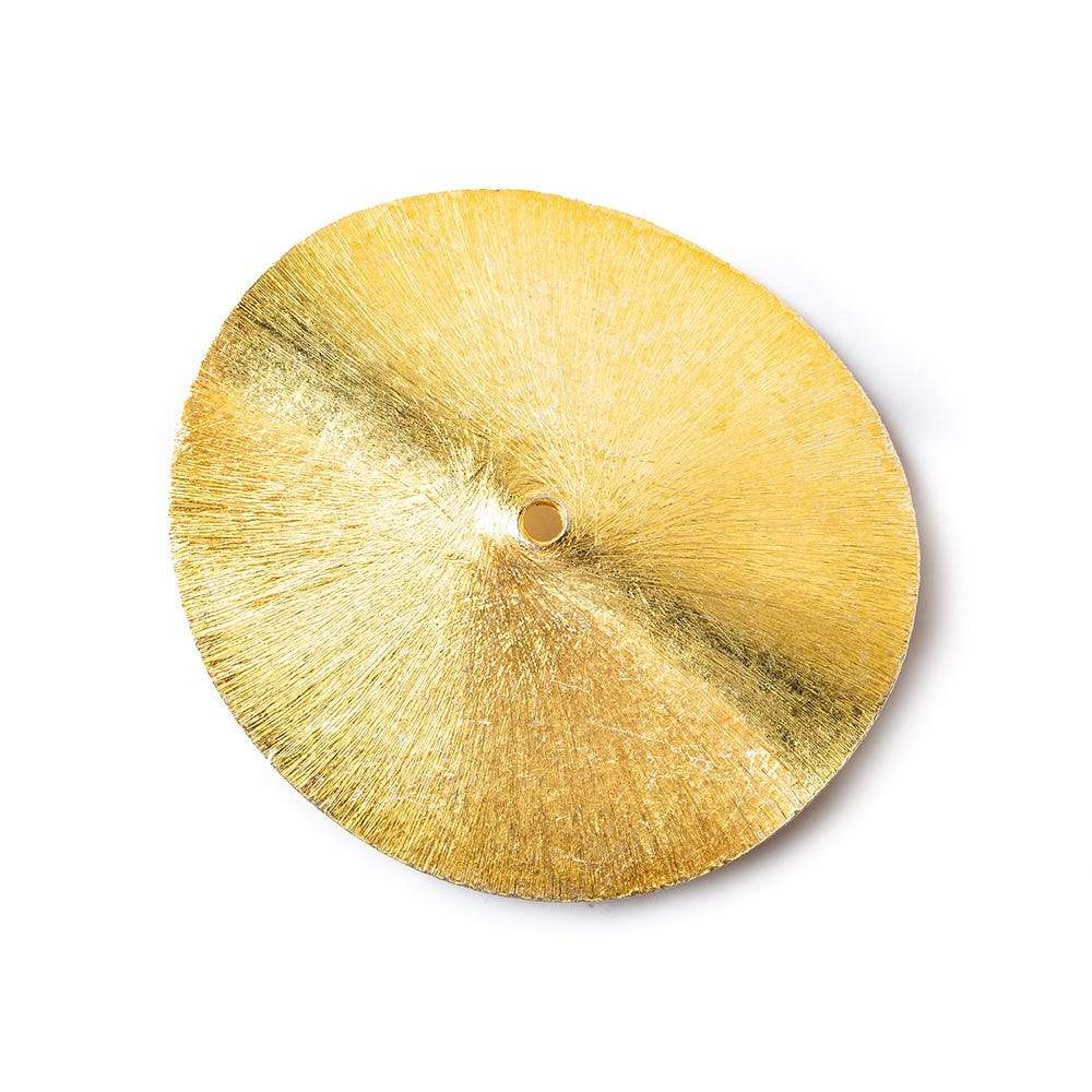 22kt Gold Plated Copper Brushed Wavy Disc - 39mm Diameter (Set of 2) - AtlantaFindingsCompany