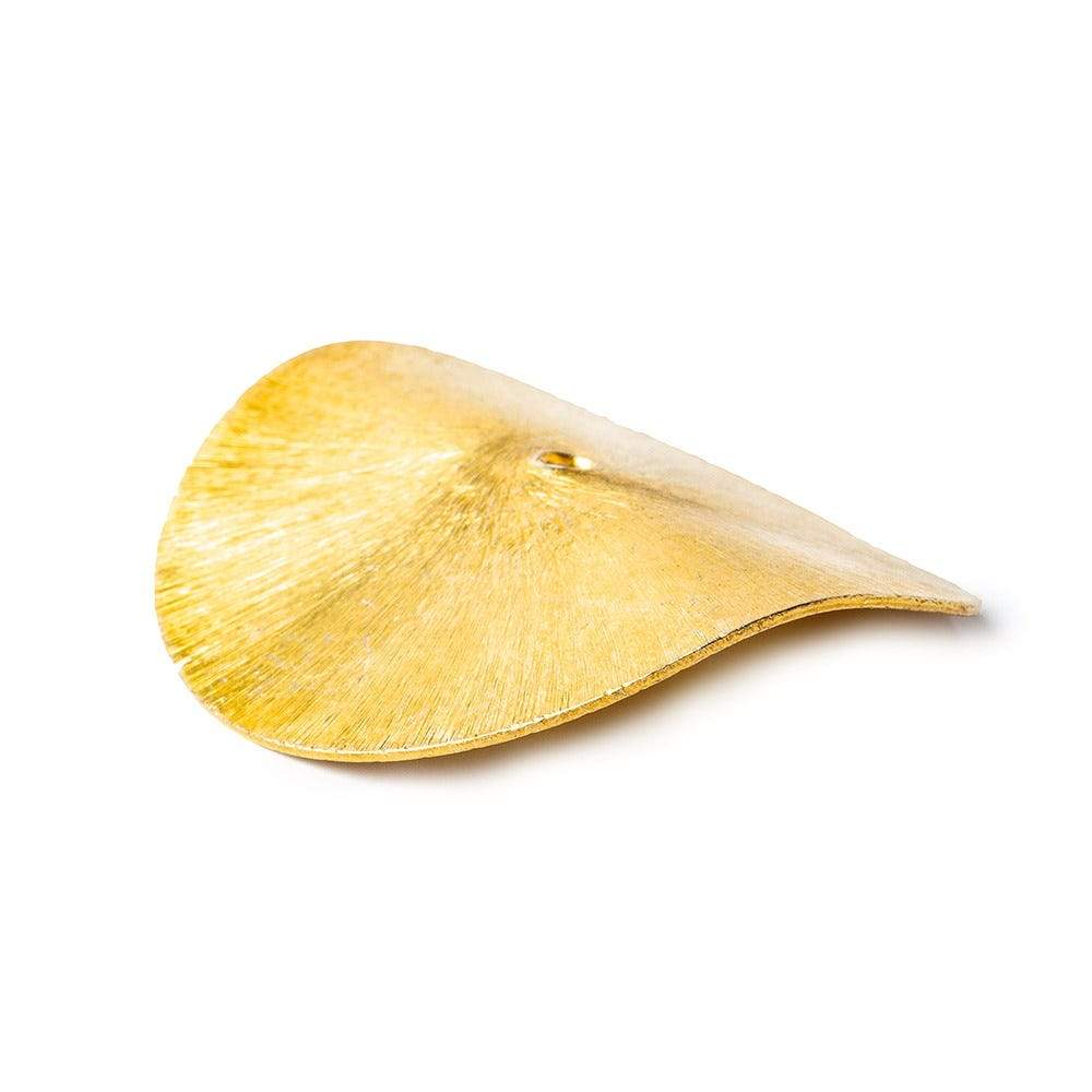 22kt Gold Plated Copper Brushed Wavy Disc - 39mm Diameter (Set of 2) - AtlantaFindingsCompany