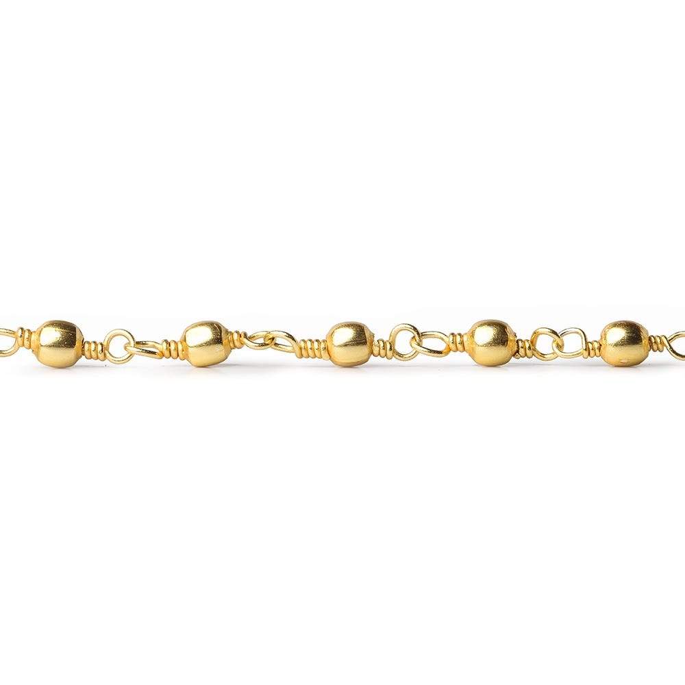 3mm 22kt Gold Plated Round Chain - Sold by the Foot - AtlantaFindingsCompany