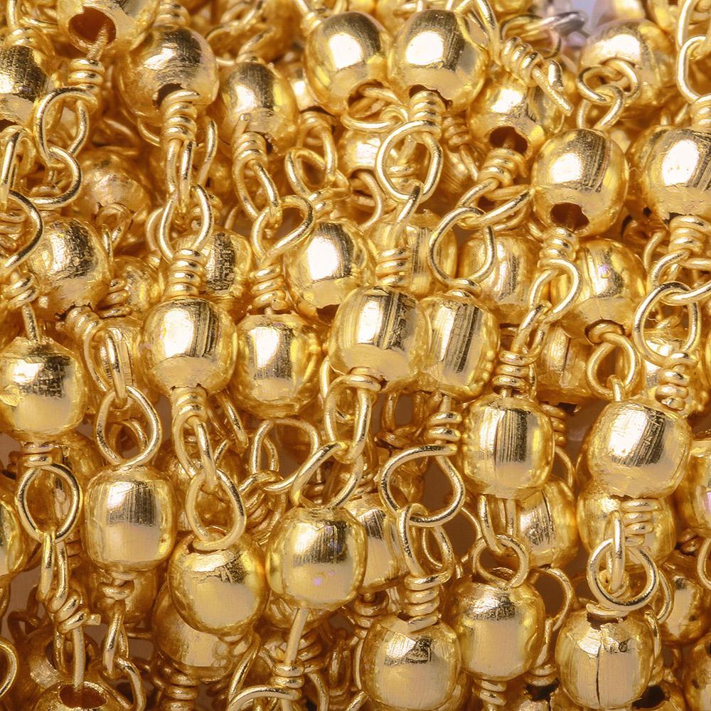 3mm 22kt Gold Plated Round Chain - Sold by the Foot - AtlantaFindingsCompany