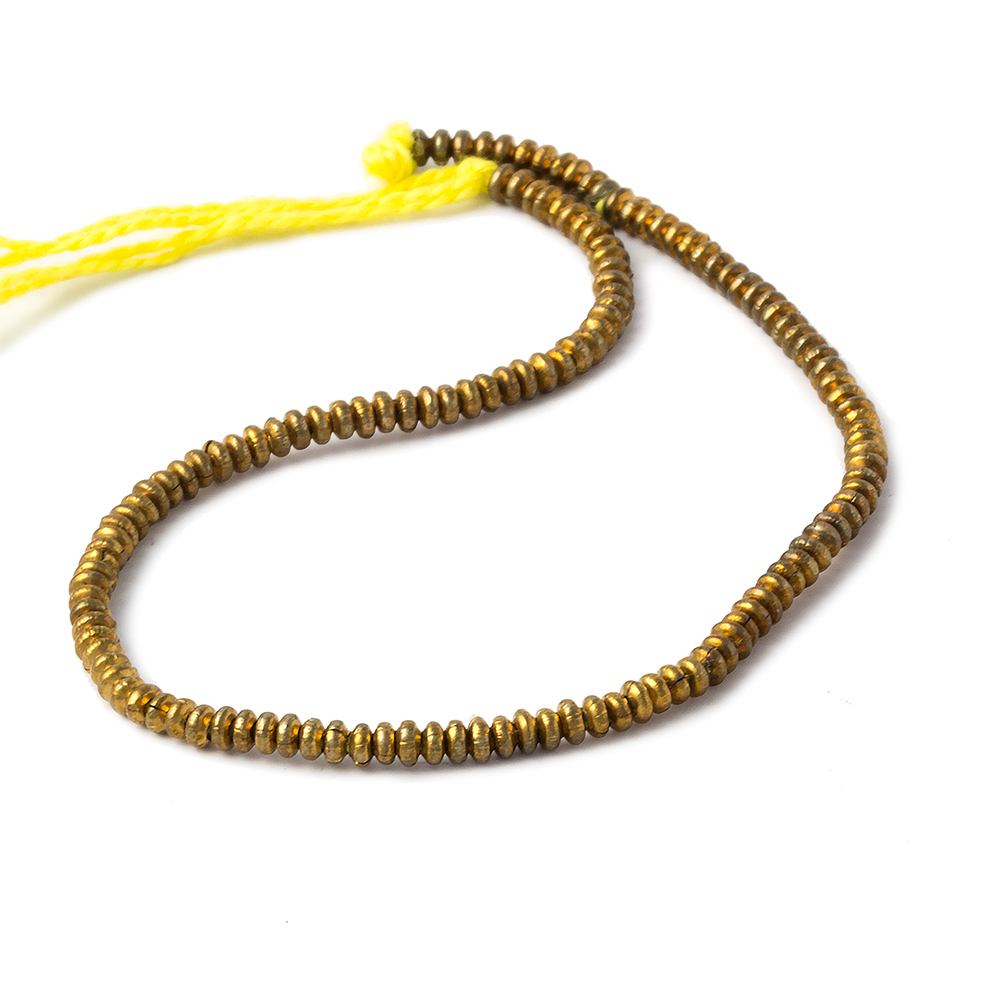 3mm Brass Disc Beads 8 inch 135 pieces - AtlantaFindingsCompany