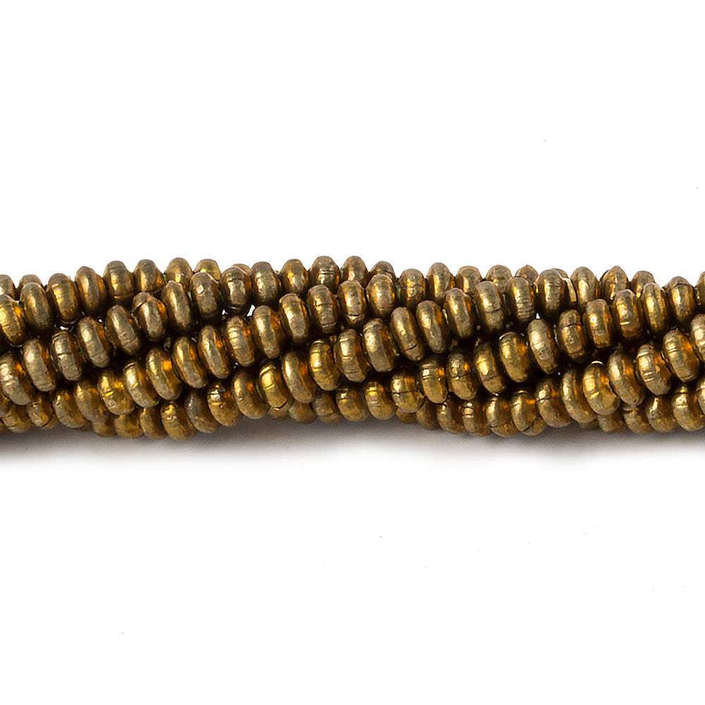 3mm Brass Disc Beads 8 inch 135 pieces - AtlantaFindingsCompany