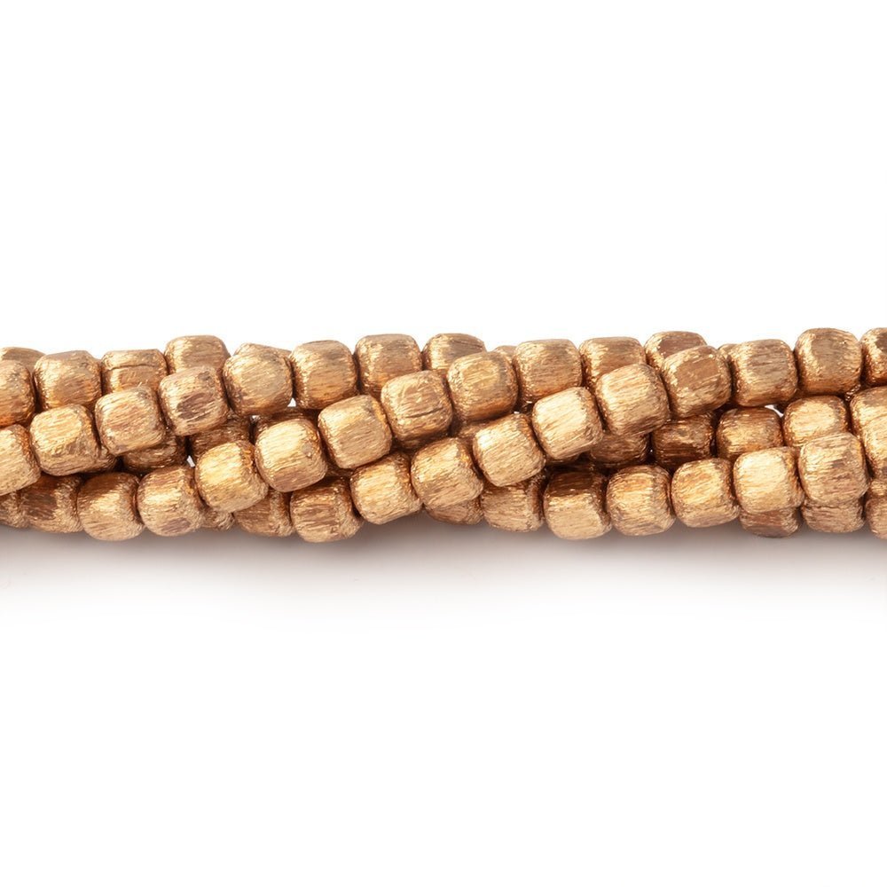 3mm Brushed Cube Beads - Plated Copper Strands - AtlantaFindingsCompany