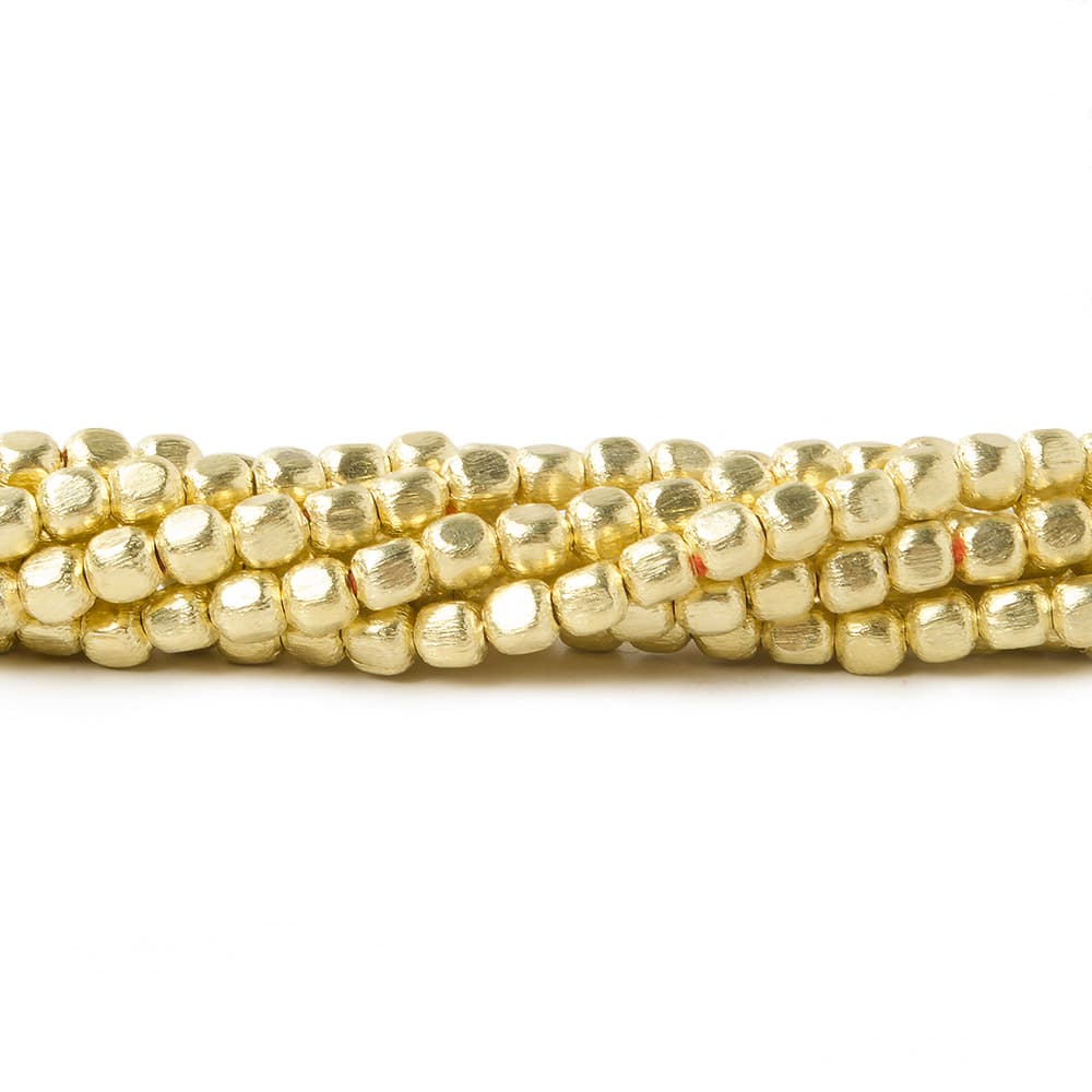 3mm Brushed Cube Beads - Plated Copper Strands - AtlantaFindingsCompany